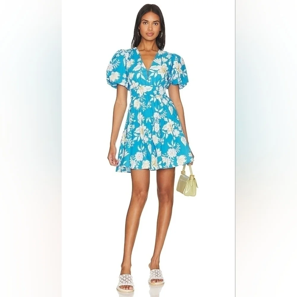 NWT MINKPINK Zinnia Mini Dress in Blue Multi - Picture 3 of 17